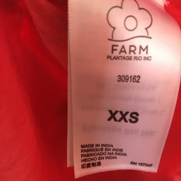 Farm Rio Macaw Ruffled Wrap Dress  100% Cotton In Coral Size XXS - Picture 13 of 16